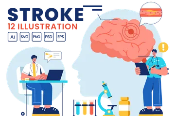 Human Brain Stroke Illustration Pack