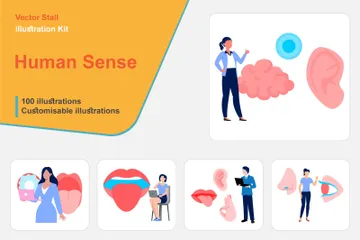 인간의 감각 일러스트레이션 팩