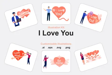 I Love You Illustration Pack