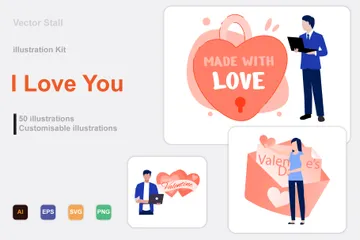 I Love You Illustration Pack