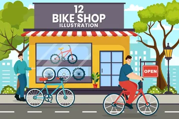 Magasin de vélo Pack d'Illustrations