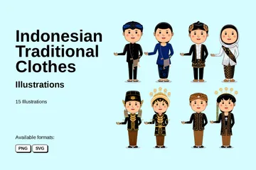 Indonesian Couple Illustration Pack