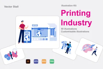 Industria de la impresión Paquete de Ilustraciones