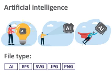 Inteligência artificial Pacote de Ilustrações