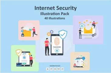 Internet sicherheit Illustrationspack