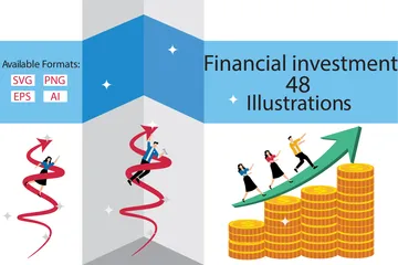 Inversión financiera Paquete de Ilustraciones