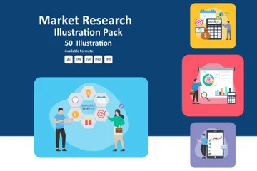 Investigación de mercado Paquete de Ilustraciones