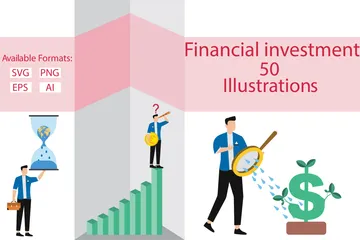 Investimento financeiro Pacote de Ilustrações