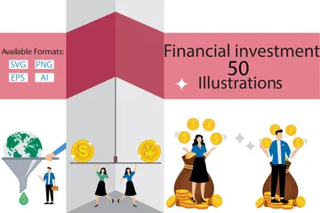 Investimento financeiro Pacote de Ilustrações