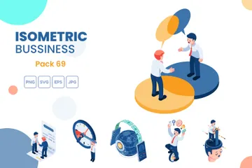 Isometric Business Concept Set Illustration Pack