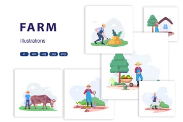 Jardin, ferme et ranch Pack d'Illustrations