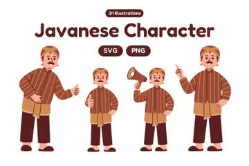 Javanese Character Illustration Pack