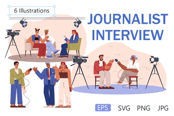 Journalist Interview Illustration Pack