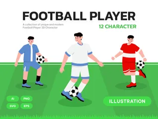 Jugador de fútbol Paquete de Ilustraciones