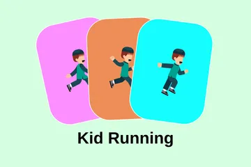 Kid Running Illustration Pack