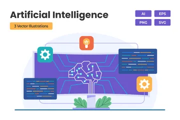 Künstliche Intelligenz Illustrationspack