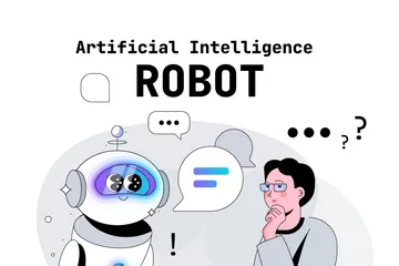 Künstliche Intelligenz Roboter Illustrationspack