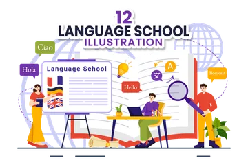 Language School Illustration Pack