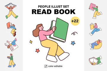 Lire des livres Pack d'Illustrations