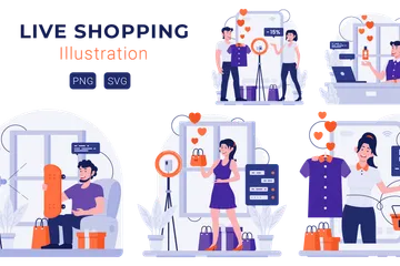 Live Shopping Illustration Pack