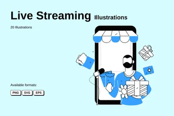 Live Streaming Illustration Pack