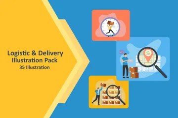 Logistic And Delivery Illustration Pack