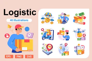 La logistique Pack d'Illustrations