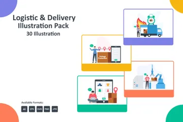 Logistique et livraison Pack d'Illustrations