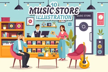 Magasin de musique Pack d'Illustrations