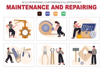 Maintenance And Repairing Illustration Pack