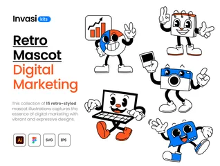 Marketing digital Pacote de Ilustrações