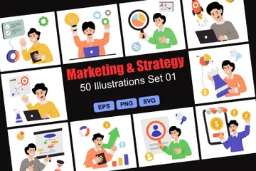 Marketing & Strategie Set 01 Illustrationspack