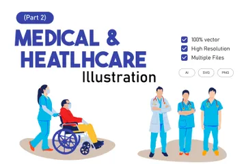 Médical et soins de santé Pack d'Illustrations