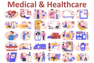 Médical et soins de santé Pack d'Illustrations