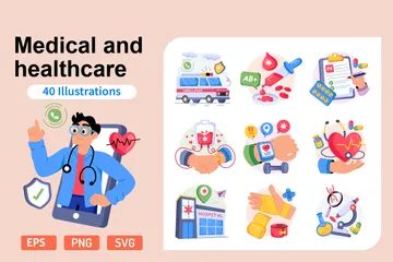 Medizin und Gesundheitswesen Illustration Pack