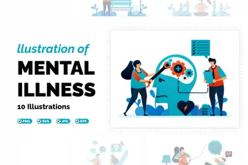 Mental Illness Illustration Pack