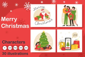 Merry Christmas Illustration Pack