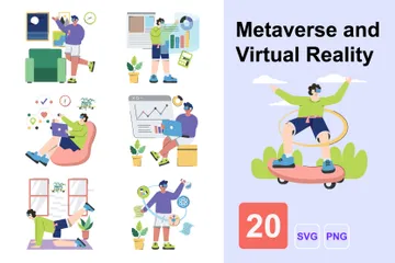 Metaverso e realidade virtual Pacote de Ilustrações