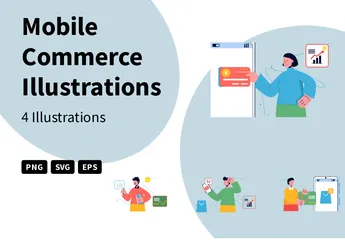 Mobile Commerce Illustration Pack