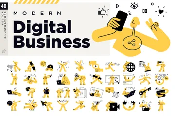 Modern Digital Business Illustration Pack