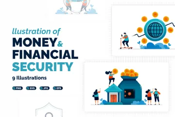 Money And Financial Security Illustration Pack