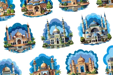 Mosque Art Illustration Pack