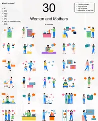 Mujeres y madres Paquete de Ilustraciones