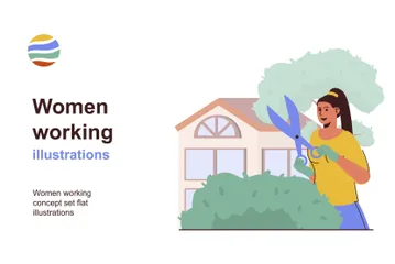 Mulheres trabalhando Pacote de Ilustrações