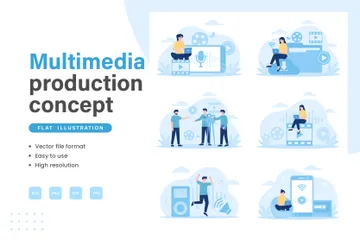 Multimedia-Produktion Illustrationspack