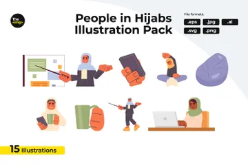 Muslimischer Bürofachmann Illustrationspack