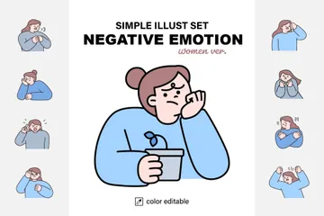 Negative Emotionen (Frauen) Illustration Pack