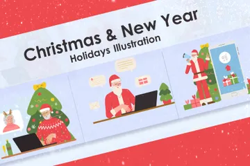 New Year Holidays Illustration Pack