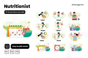 Nutritionniste Pack d'Illustrations