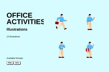 Free OFFICE ACTIVITIES Illustration Pack